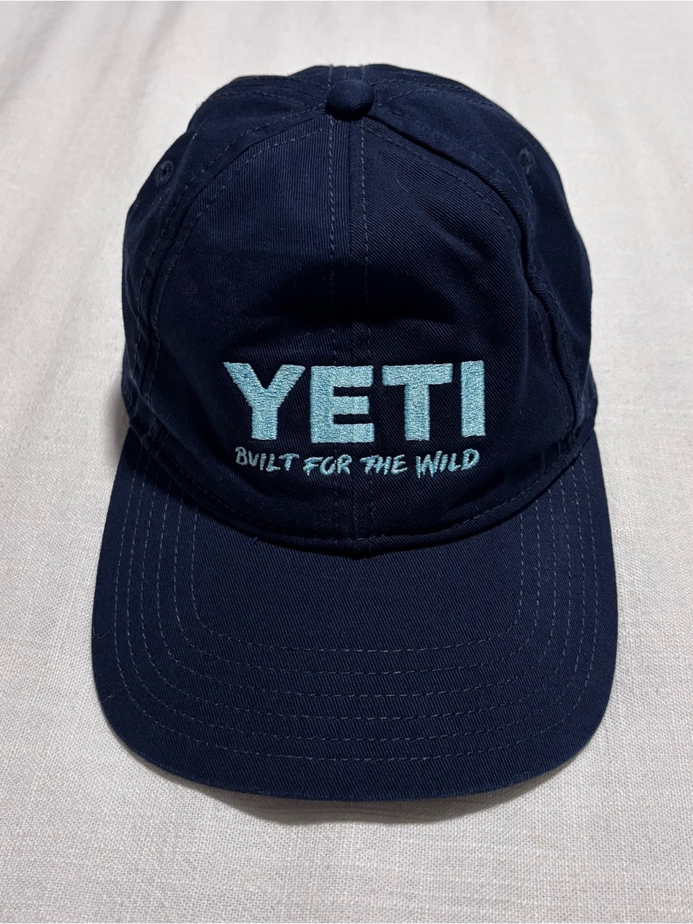 Yeti Coolers Built for the Wild Leather Strapback Hat | Navy Blue | One Size